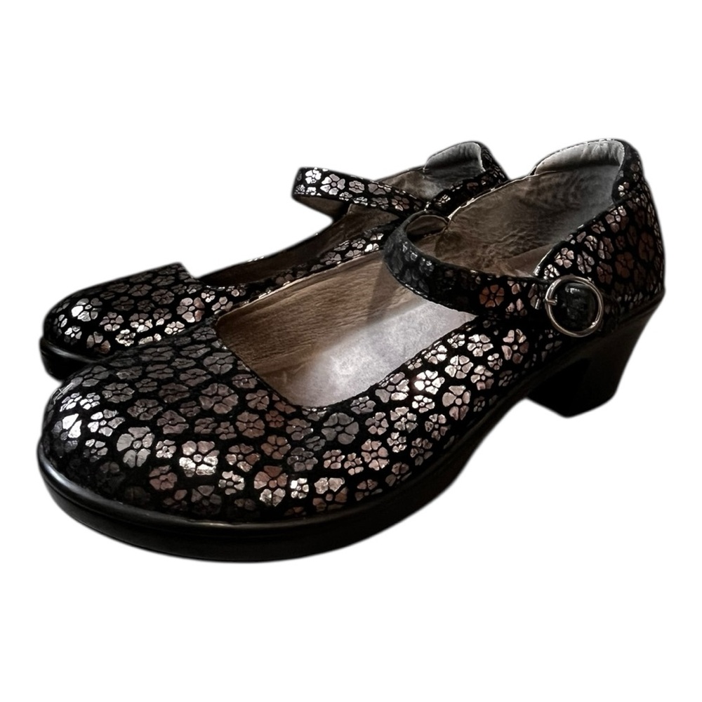Alegria | Women’s Black‎ Silver Floral Mary Jane Comfort Heels 40 9.5 - 10 - Picture 3 of 10